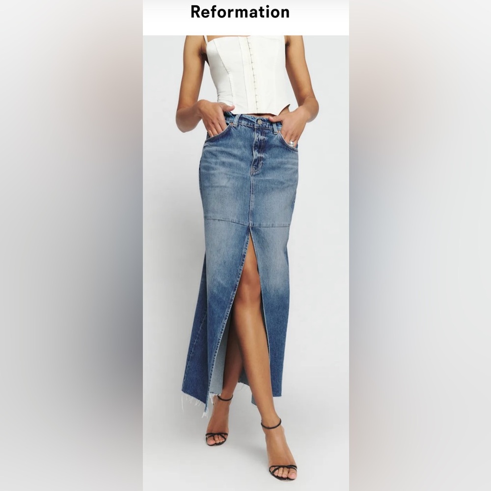Reformation Tazz MaxiDenim Skirt